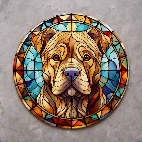 Shar Pei Glass Suncatcher Worktop Saver